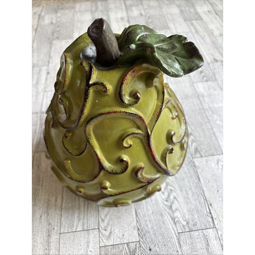 Vintage Decorative Resin Pear Large Figure 10” MCM Kitchen Decor‎ Avocado Green